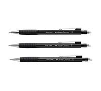 FABER-CASTELL 205023 GRIP 1345 Lot de 3 porte-mines Noir Dureté B Épaisseur de la mine 0,5 mm avec gomme intégrée