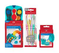 FABER-CASTELL 205036 - Kit de Peinture Connector avec boîte de Peinture à l'eau, Lot de 4 pinceaux et gobelets à pinceaux