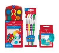 FABER-CASTELL 205037 - Set de peinture Connector avec boîte de peinture à l'eau, set de 4 pinceaux et godet