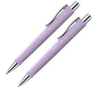 Faber-Castell 205090 - Stylo à bille Poly Ball sweet lilas, 2 pièces, avec mine XB interchangeable, indélébile