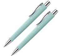 Faber-Castell 205091 - Stylo à bille Poly Ball caribic blue, 2 pièces, avec mine XB interchangeable, indélébile
