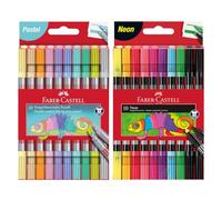 Faber-Castell 205098 - Set de feutres pastel et fluo, 20 feutres à double pointe pour enfants et adultes