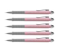 Faber-Castell 205207 - Porte-mines Apollo rose shadows, 5 pièces, dureté B, mine 0,5 mm, gomme incluse