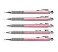 Faber-Castell 205209 - Porte-mines Apollo rose shadows, 5 pièces, dureté B, mine 0,7 mm, gomme incluse