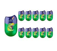 Faber-Castell 205247 - Taille-crayons double Dino, 10 taille-crayons avec réservoir pour crayons épais et fins