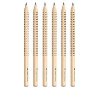 Faber-Castell 205275 - Set de crayons Jumbo Grip, dureté HB, 6 crayons en bois naturel