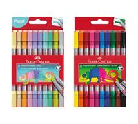Faber-Castell 205278 - Set de feutres basiques et pastel, 20 feutres double pointe pour enfants et adultes