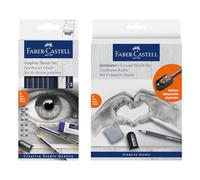 Faber-Castell 205279 - Set de dessin Goldfaber 16 pièces, set pour débutants avec crayons, gomme et taille-crayon