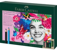 FABER-CASTELL 210053 FABER-CASTELL Polychromos & Pitt Graphite Matt Set de peinture couleurs assorties, 40 pcs.