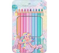 Faber-Castell Crayons de couleur Jumbo Sparkle 10 crayons épais pastel pour enfants – Étui 10