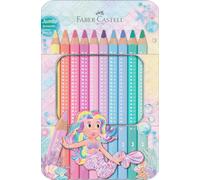 Faber-Castell Crayons de couleur Jumbo Sparkle 10 crayons épais pastel pour enfants – Étui 10