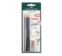 Faber-Castell Set de crayons Goldfaber 211197 – HB et B, taille-crayon simple, gomme, 6 pièces