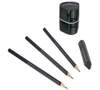 Faber-Castell 217093 Set d'écriture Grip 2001,Noir