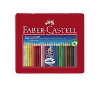 Faber-Castell - Crayons de couleur Colour GRIP 2001 - 24 crayons, étui métallique, incassables