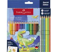 Faber-Castell – Set crayons de couleur Dino 201546, 24 pièces incassables, 3 métalliques, 3 néon