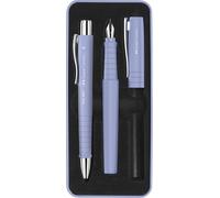Faber-Castell 241051 Ensemble d'écriture Poly Pen iris pâle, Stylo-plume avec plume large et stylo-bille, Prise ergonomique, Idéal pour prise de notes, Pour étudiants, Écriture fluide
