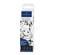 Faber-Castell 267121 Ensemble De Stylos Noir 4 Pièces Noir