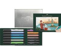 FABER-CASTELL Set de 12 feutres à encre de Chine Pitt Artist Pen vert foncé