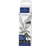Faber-Castell 267194 stylo de calligraphie Noir 4 pièce(s) - Stylos de calligraphie (Noir, Noir, Gris, Encre à pigments, Papier, 4 pièce(s), Ampoule)