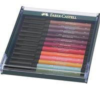 Faber-Castell 267422 - Dessinateur à l'encre de Chine Pitt Artist Pen, paquet de 12, couleurs terre