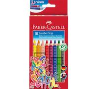 Faber-Castell 280922 - Set de crayons de couleur Jumbo, 10 pièces, incassables, pour enfants et adultes