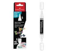 Marqueur - Peinture acrylique - Blanc - Multi-supports - Double pointes - Faber-castell - Black Edition - Shake & Paint