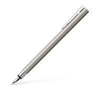 Faber-Castell 342100 - Stylo plume Neo Slim en acier inoxydable, largeur de plume M, argent mat