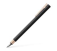 Faber-Castell 343100 - Stylo Neo Slim métal, largeur de plume M, noir avec or rose