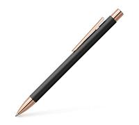 Faber-Castell 343120 - Stylo à bille Neo Slim métal, épaisseur de mine M, noir avec or rose