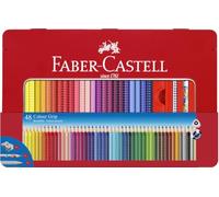 Faber-Castell – Crayons de couleur Colour Grip 112448 – 48 crayons, étui métallique, incassables