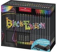 Faber-Castell Crayons de couleur 116418 Black Edition 72 crayons, rouleau, métalliques et néon