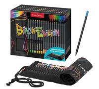 Faber-Castell Crayons de couleur 116418 Black Edition 72 crayons, rouleau, métalliques et néon