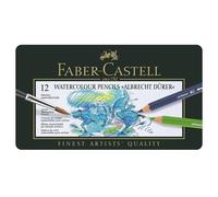 Faber-Castell Crayons aquarellables Albrecht Dürer 117512 – Set de 12, mine 3,8 mm, étui métal
