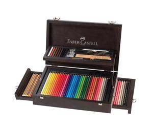 Faber-Castell Art & Graphic Coffret en bois de crayons, stylos et craies