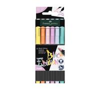 FABER-CASTELL Black Edition Lot de 6 feutres pastel avec pointe pinceau