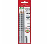 FABER-CASTELL Bleistift Grip 2001 HB 3x +Radierer BK