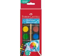 Faber-Castell Boîte de peinture à l'eau 125017 – 12 couleurs, pinceaux inclus