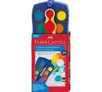 FABER-CASTELL - Boîte de peinture à l'eau Connector, 24 couleurs, bleu