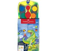 FABER-CASTELL - Boîte de peinture à l'eau Connector Dino, 12 couleurs
