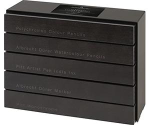 Faber-Castell Boîte en bois de 396 cassettes en satin foncé édition limitée pour art, artisanat, dessin, croquis, maison, école, université, coloriage