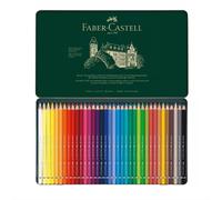 Faber-Castell Boîte en métal de 36 crayons de couleur aquarellables