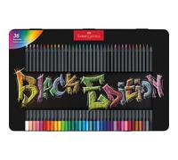 Faber-Castell – Crayons de couleur – Black Edition 116437 – Étui métal – 36 crayons