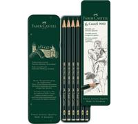 Faber-Castell - Castell 9000 Art Set Pencil (Pack of 6), Green Case of 6