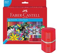 Faber Castell Castle Lot de 60 crayons de couleur, 1 Spitzer + 60 crayons de couleur