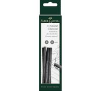 Faber-Castell Fusains Pitt 129398 - Lot de 6, naturels 6-11 mm