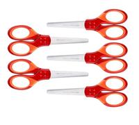 FABER-CASTELL - Ciseaux scolaires avec protège-lames, lot de 5 ciseaux | Ciseaux de loisirs créatifs pour droitiers et gauchers avec protège-lames, pour enfants