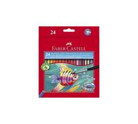 FABER-CASTELL Coffret de 24 crayons aquarellables + pinceau