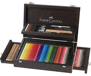 FABER-CASTELL - Coffret de crayons d'artiste, 125 pièces, collection A&G | Avec des crayons Polychromos, des crayons aquarellables Albrecht Dürer et d'autres articles dans un coffret en bois