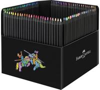 Faber-Castell - Coffret de crayons de couleur Black Edition, 100 pièces | Pour le papier clair et foncé, avec un rendu doux des couleurs, résistant à la rupture et ergonomique