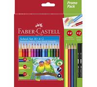 Faber-Castell - Set 24 crayons couleur Colour Grip 201597 triangulaires avec crayons à papier